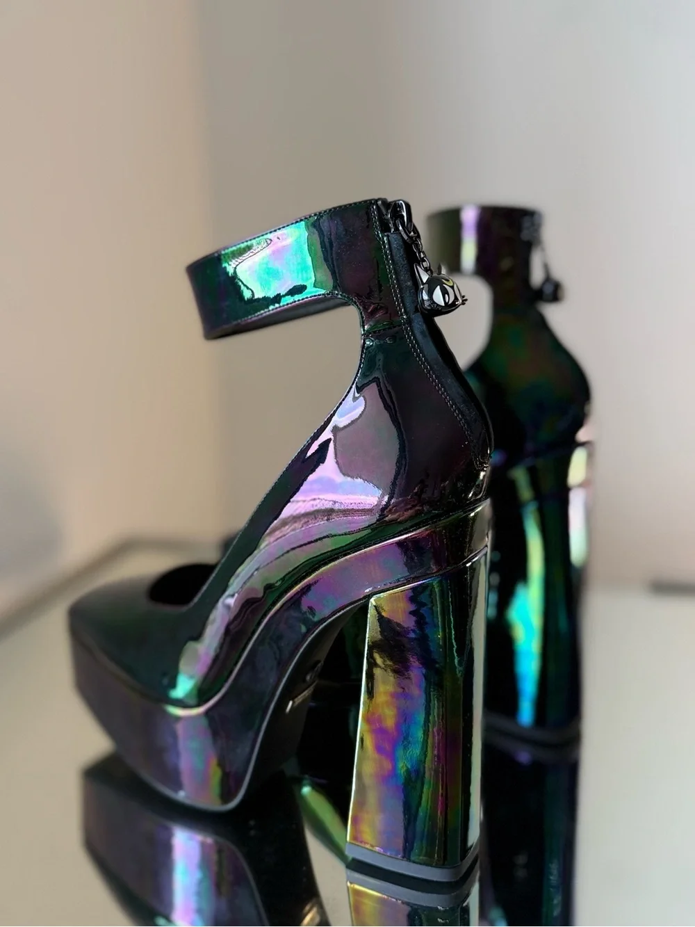 Jimmy Choo Sailor Moon Iridescent Luna Platform 140 leather heeled pumps 35
